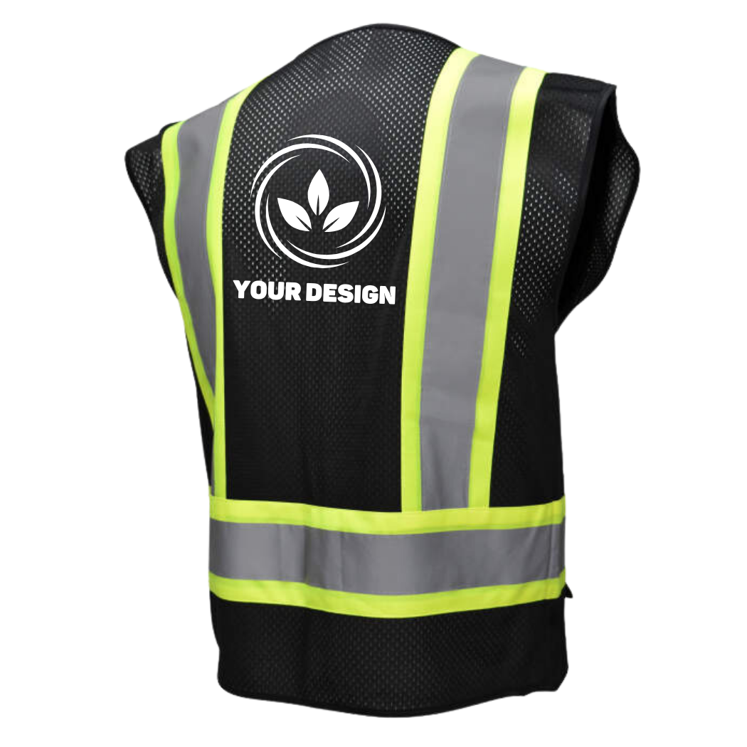 Black Safety Vest Custom Print Bundle