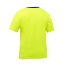 Load image into Gallery viewer, Bisley 310M1118 - Safety Green Hi-Viz Short Sleeve Shirt | Back View 
