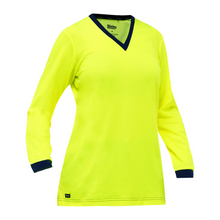 Load image into Gallery viewer, Bisley 310W6118-Y - Safety Green Hi-Viz Women&#39;s Shirt | Front View 
