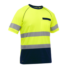 Load image into Gallery viewer, Bisley 312M1118T-YN - Safety Green Hi-Viz Short Sleeve Shirt | Front View
