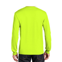 Load image into Gallery viewer, Gildan 8400 - Safety Green Hi-Viz Long Sleeve Shirt | Back View 
