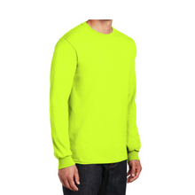 Load image into Gallery viewer, Gildan 8400 - Safety Green Hi-Viz Long Sleeve Shirt | Front Right View
