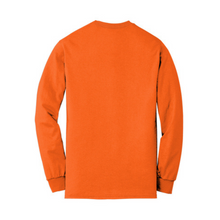 Load image into Gallery viewer, Gildan 8400 - Safety Orange Hi-Viz Long Sleeve Shirt | Back Flat View
