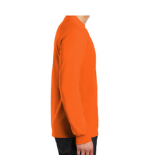 Load image into Gallery viewer, Gildan 8400 - Safety Orange Hi-Viz Long Sleeve Shirt | Side View
