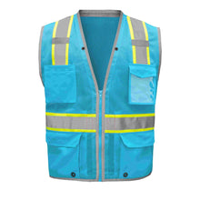 Load image into Gallery viewer, GSS 1722 –  Blue Safety Vest | Front View
