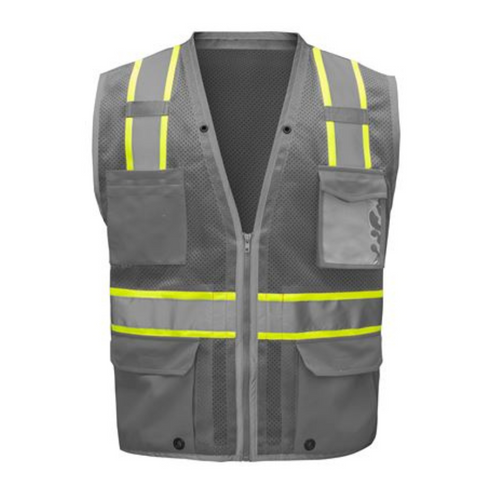 GSS 1723 - Grey Enhanced Visibility Safety Vest | Front View