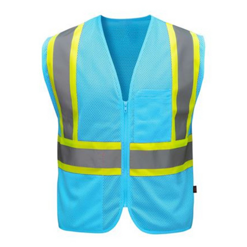 GSS 3142 – Sky Blue Safety Vest | Front View 