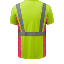 Load image into Gallery viewer, GSS 5125 - Safety Green Hi-Viz Women&#39;s Shirt | Back View
