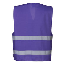 Load image into Gallery viewer, PTW F474 – Purple Safety Vest | Back View    
