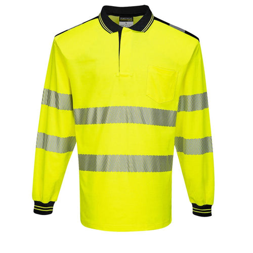 Portwest T184 – Safety Green Hi-Viz Polo Shirt | Front Vie