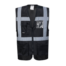 Load image into Gallery viewer, Portwest UF476 - Black Safety Vest | Front View
