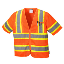 Load image into Gallery viewer, Portwest US383ORR - Safety Orange ANSI Class 3 Safety Vest | Front View 
