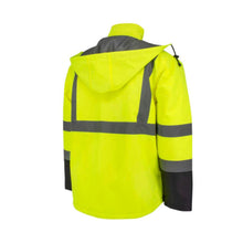 Load image into Gallery viewer, Radians SJ411QB-3ZGS - Safety Green Hi-Viz Parka | Back Right View 
