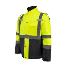 Load image into Gallery viewer, Radians SJ411QB-3ZGS - Safety Green Hi-Viz Parka | Front Left View
