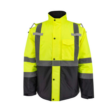 Load image into Gallery viewer, Radians SJ411QB-3ZGS - Safety Green Hi-Viz Parka | Front View
