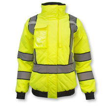 Load image into Gallery viewer, Radians SJ930-3 – Safety Green Hi-Viz Bomber Jacket | Front View
