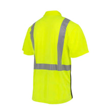 Load image into Gallery viewer, Radians ST12B-2PGS - Safety Green Hi-Viz Polo Shirt | Back Right View
