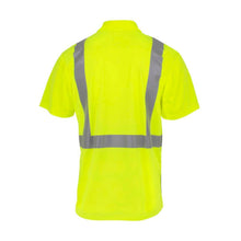 Load image into Gallery viewer, Radians ST12B-2PGS - Safety Green Hi-Viz Polo Shirt | Back View
