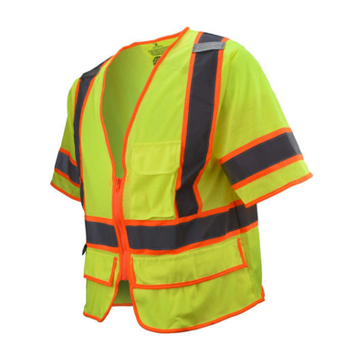 Radians SV2725-3ZGM - Safety Green Flame Resistant Safety Vest | Front Left View