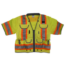 Load image into Gallery viewer, Radians SV55-3ZGD - Safety Green Surveyor Safety Vest | Front Flat View
