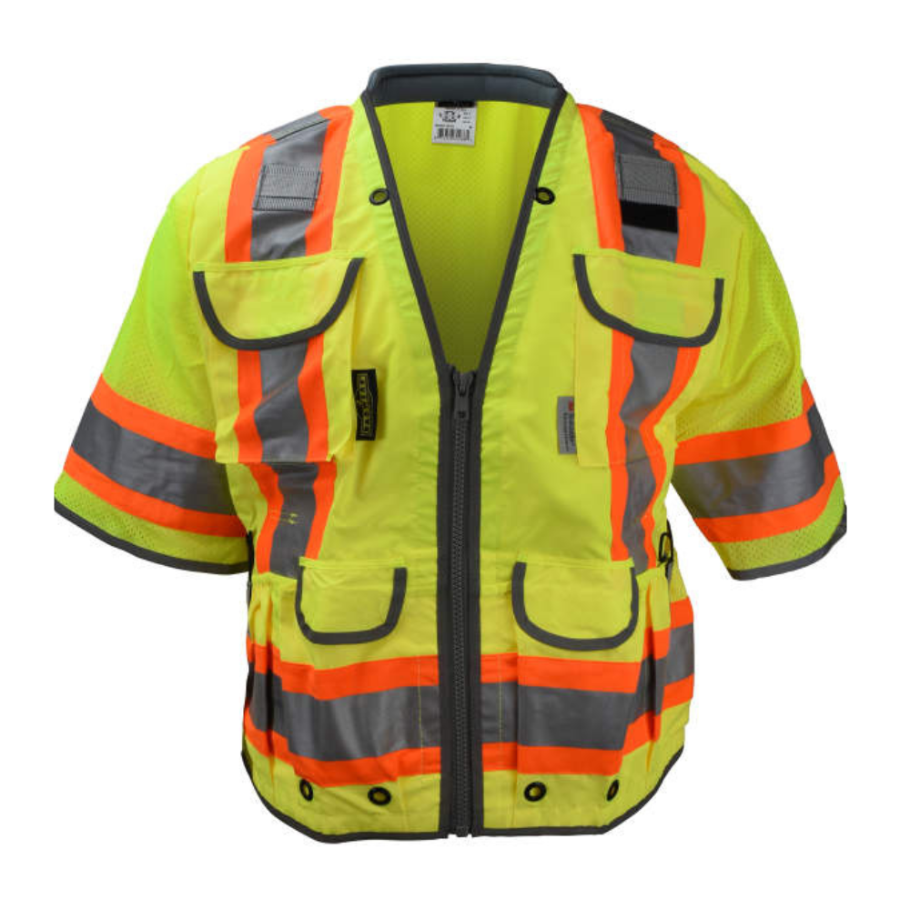 Radians SV55-3ZGD - Safety Green Surveyor Safety Vest | Front View