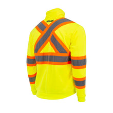 Load image into Gallery viewer, Radians SW01X-2PGS - Safety Green ANSI Class 3 Sweatshirt | Detached Hood Back Right View
