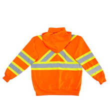 Load image into Gallery viewer, Radians SW01X-2PGS - Safety Green ANSI Class 3 Sweatshirt | Back Flat View
