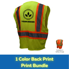 Load image into Gallery viewer, Class 2 Safety Vest with Two-Tone Trim, 1 Color Back Print
