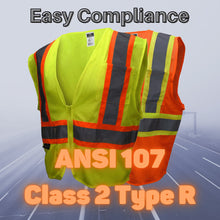 Load image into Gallery viewer, Class 2 Safety Vest with Two-Tone Trim, 1 Color Back Print
