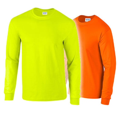 Gildan 2400, High Visibility Long Sleeve T-Shirt, Front View