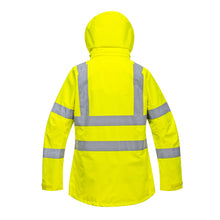 Load image into Gallery viewer, Portwest LW70YER - Safety Green Hi-Viz Parka | Back View
