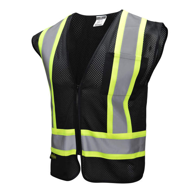 Radians SV22-1ZBM - Black ANSI Class 1 Safety Vest | Front Left View