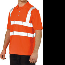 Load image into Gallery viewer, Portwest RT22ORR - Safety Orange Hi-Viz Polo Shirt | Front Left View
