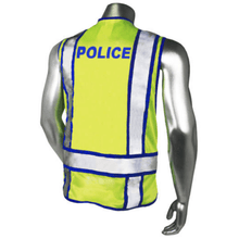 Load image into Gallery viewer, Radians LHV-207-3G-POL - Blue Trim Police Safety Vest | Back Right View
