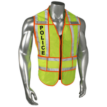 Load image into Gallery viewer, Radians LHV-207-OSPT-POL - Orange Trim Police Safety Vest | Front View
