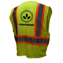 Load image into Gallery viewer, Class 2 Safety Vest with Two-Tone Trim, 1 Color Back Print
