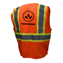 Load image into Gallery viewer, Class 2 Safety Vest with Two-Tone Trim, 1 Color Back Print
