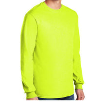 Load image into Gallery viewer, Gildan 5400 – Safety Green Hi-Viz Long Sleeve Shirt | Front Right View 
