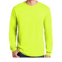 Load image into Gallery viewer, Gildan 5400 – Safety Green Hi-Viz Long Sleeve Shirt | Front View 
