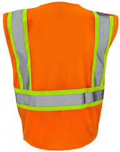 Load image into Gallery viewer, GSS 1106 – Safety Orange ANSI Class 2 Safety Vest | Back View
