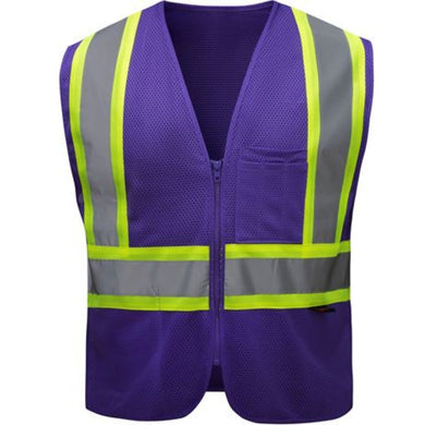 GSS 3137 – Purple Enhanced Visibility Safety Vest | Front View 