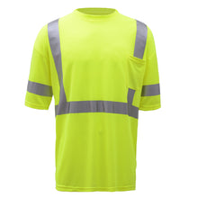 Load image into Gallery viewer, GSS 5007 - Safety Green Hi-Viz Short Sleeve Shirt | Front View
