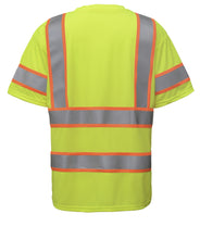 Load image into Gallery viewer, Radians 5009 - Safety Green Hi-Viz Short Sleeve Shirt | Back View
