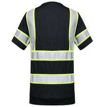 Load image into Gallery viewer, GSS 5011 - Black Hi-Viz Long Sleeve Shirt | Back View
