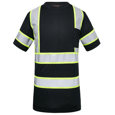 GSS 5011 - Black Hi-Viz Long Sleeve Shirt | Front View