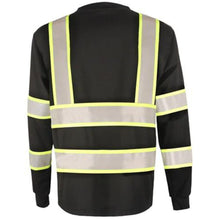 Load image into Gallery viewer, GSS 5015 - Black Hi-Viz Long Sleeve Shirt  Back View
