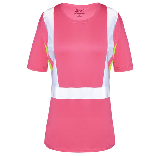 GSS 5126 - Pink Hi-Viz Women's Shirt | Front View