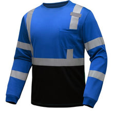 Load image into Gallery viewer, GSS 5133 - Blue Hi-Viz Long Sleeve Shirt | Front Left View
