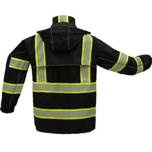 Load image into Gallery viewer, GSS 6503 – Black Hi-Viz Rain Jacket | Back View 
