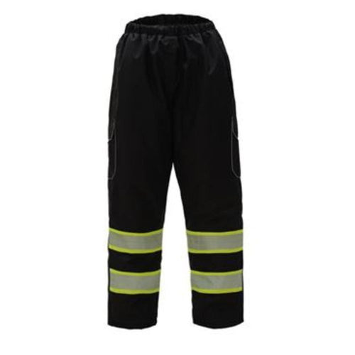 GSS 6713 - Black High Visibility Rain Pants | Front View 